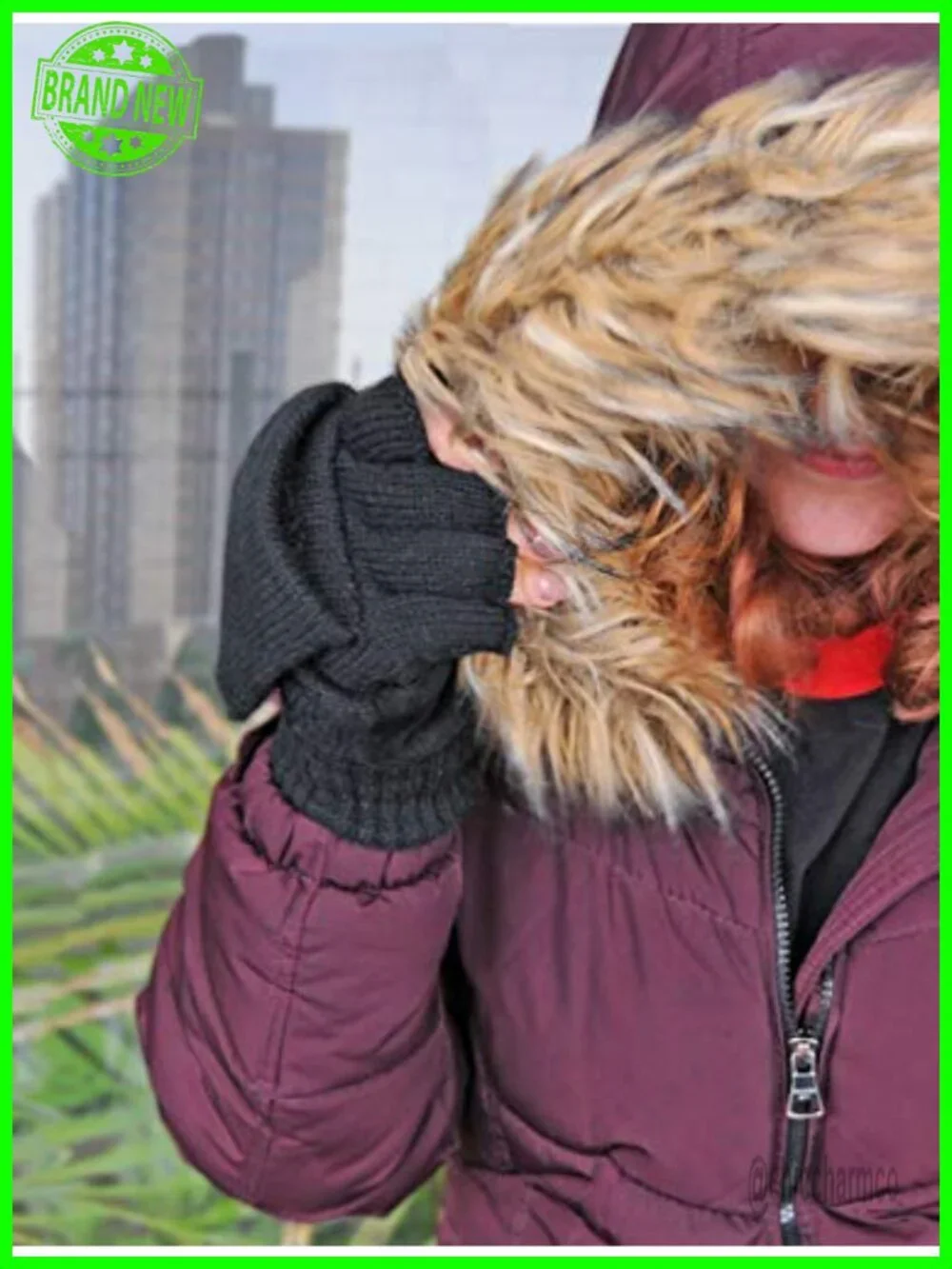 Wool Sued Leather Flip Mittens Thinsulate Lined